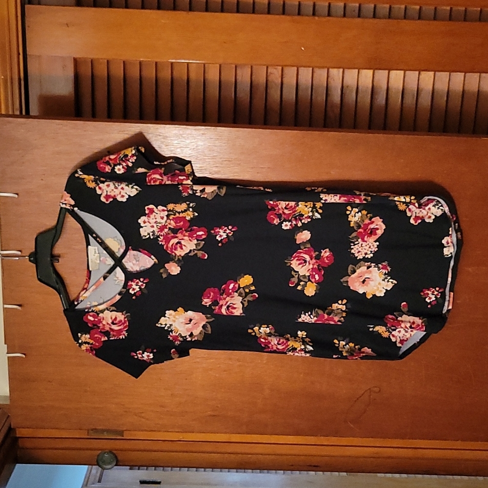 Black floral dress